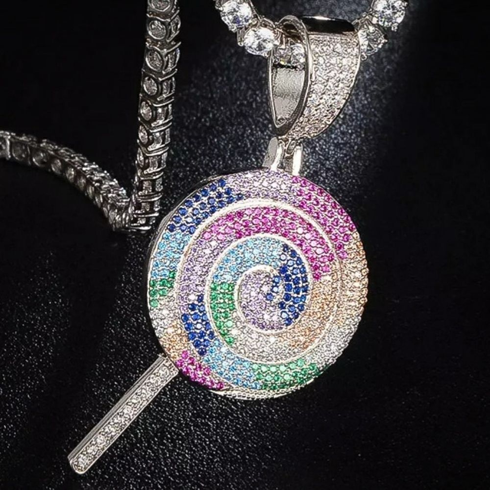 Simulated Diamond Lollipop Necklace